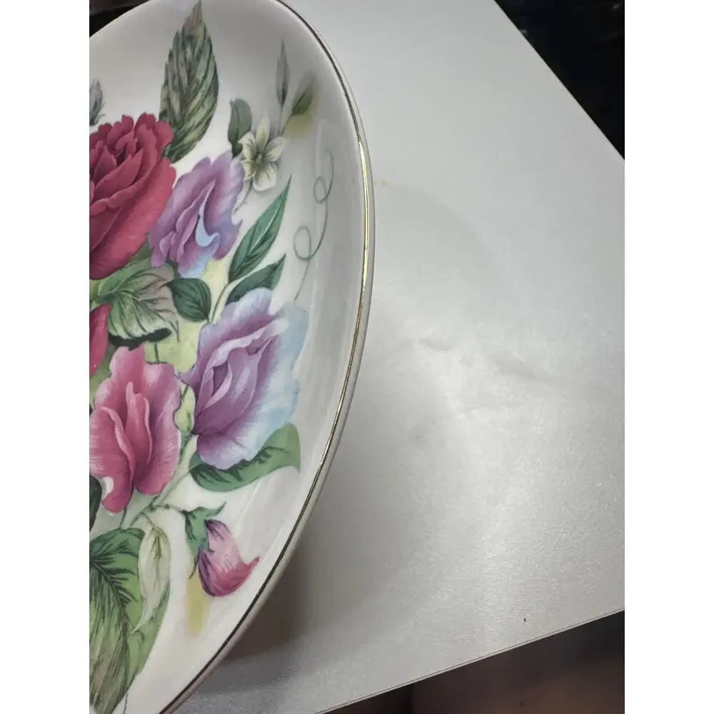 The Summertime Collection ROSE Formalities by: Baum Bros 8”plate trimmed in Gold